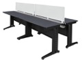 Fusion 48" x 24" Double Benching Sysem with Privacy Panel - Grey