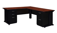 Regency Fusion Executive Office - L-Shape 66" Desk, Dual File Cabinets - 42" Return