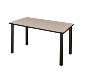 48" x 24" Kee Training Table - Beige/ Black