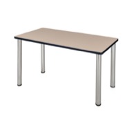 48" x 24" Kee Training Table - Beige/ Chrome