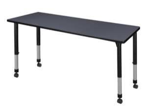 Kee 72" x 30" Height Adjustable Mobile Classroom Table  - Grey