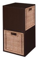 Niche Cubo Storage Set  - 2 Cubes and 2 Wicker Baskets - Truffle/Natural