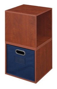 Niche Cubo Storage Set  - 2 Cubes and 1 Canvas Bin - Cherry/Blue