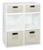 Niche Cubo Storage Set - 4 Full Cubes/2 Half Cubes with Foldable Storage Bins - White Wood Grain/Natural