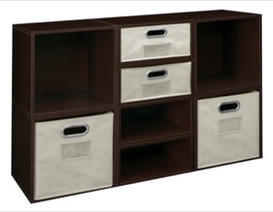 Niche Cubo Storage Set - 4 Full Cubes/4 Half Cubes with Foldable Storage Bins - Truffle/Natural