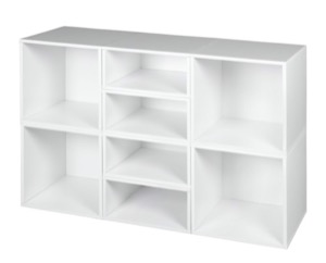 Niche Cubo Storage Set - 4 Full Cubes/4 Half Cubes - White Wood Grain