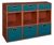 Niche Cubo Storage Set - 6 Full Cubes/3 Half Cubes with Foldable Storage Bins - Cherry/Teal