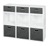 Niche Cubo Storage Set - 6 Full Cubes/3 Half Cubes with Foldable Storage Bins - White Wood Grain/Grey