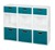 Niche Cubo Storage Set - 6 Full Cubes/3 Half Cubes with Foldable Storage Bins - White Wood Grain/Teal