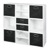 Niche Cubo Storage Set - 6 Full Cubes/6 Half Cubes with Foldable Storage Bins - White Wood Grain/Black