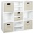 Niche Cubo Storage Set - 6 Full Cubes/6 Half Cubes with Foldable Storage Bins - White Wood Grain/Natural
