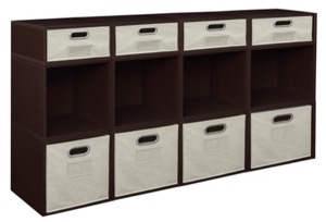 Niche Cubo Storage Set - 8 Full Cubes/4 Half Cubes with Foldable Storage Bins - Truffle/Natural