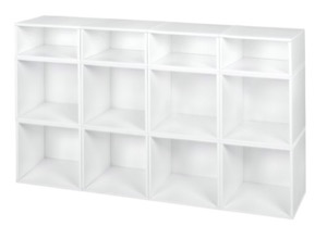 Niche Cubo Storage Set - 8 Full Cubes/4 Half Cubes - White Wood Grain