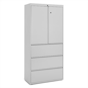 Great Openings Storage - Lateral File - 3 Drawer with Storage Cabinet - 77 3/8"H x 42"W