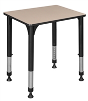 18.5" x 26" Rectangle Height Adjustable School Desk - Beige