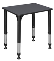 18.5" x 26" Rectangle Height Adjustable School Desk - Grey