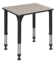 18.5" x 26" Rectangle Height Adjustable School Desk - Maple