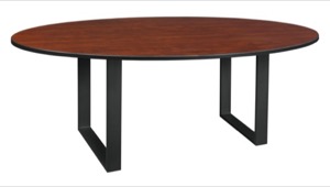 Structure 72" Oval Conference Table  - Cherry/ Black