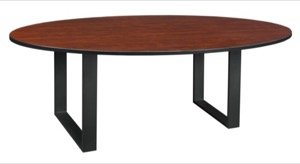 Structure 78" Oval Conference Table  - Cherry/ Black