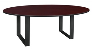 Structure 78" Oval Conference Table  - Mahogany/ Black