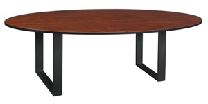 Structure 96" Oval Conference Table  - Cherry/ Black