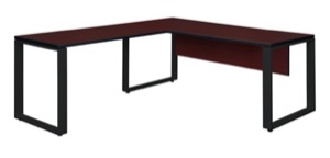 Structure 60" x 30" L-Desk Shell with 42" Return - Mahogany/Black
