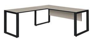 Structure 60" x 30" L-Desk Shell with 42" Return - Maple/Black