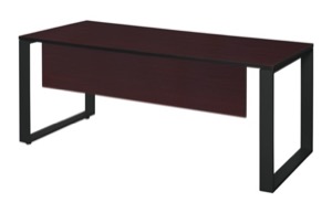 Structure 72" x 30" Training Table with Modesty Panel - Mahogany/Black