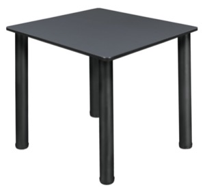 Kee 30" Square Slim Table  - Grey/ Black