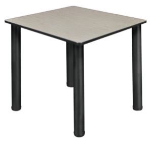 Kee 30" Square Slim Table  - Maple/ Black