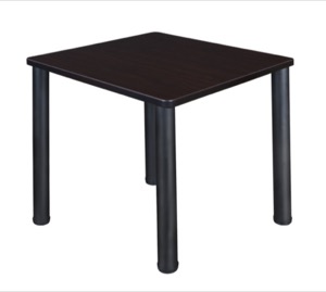 Kee 30" Square Breakroom Table - Mocha Walnut/ Black