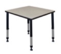 Kee 30" Square Height Adjustable Classroom Table  - Maple