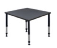 Kee 36" Square Height Adjustable Classroom Table  - Grey
