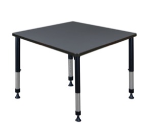 Kee 36" Square Height Adjustable Classroom Table  - Grey