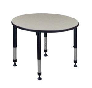 Kee 36" Round Height Adjustable Classroom Table  - Maple