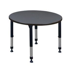 Kee 42" Round Height Adjustable Classroom Table  - Grey