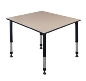 Kee 48" Square Height Adjustable Classroom Table  - Beige