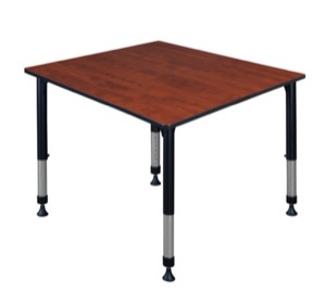 Kee 48" Square Height Adjustable Classroom Table  - Cherry