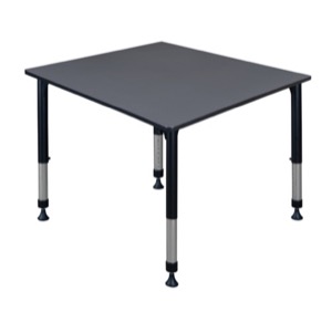 Kee 48" Square Height Adjustable Classroom Table  - Grey