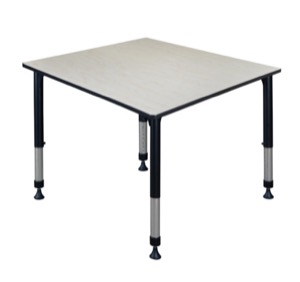 Kee 48" Square Height Adjustable Classroom Table  - Maple