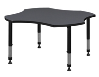 Kee Classroom Table - 48" Clover Shaped Height Adjustable