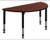 48" x 24" Half Round Height Adjustable Classroom Table - Cherry