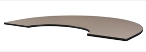 72" x 48" Standard Kidney Table Top - Beige/Grey