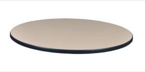 42" Round Laminate Table Top - Beige/ Grey