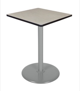 Via Cafe High-Top 30" Square Platter Base Table - Maple/Grey