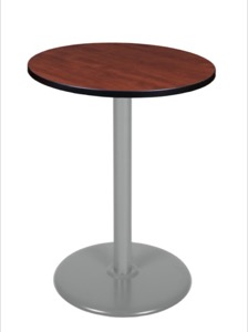 Via Cafe High-Top 30" Round Platter Base Table - Cherry/Grey