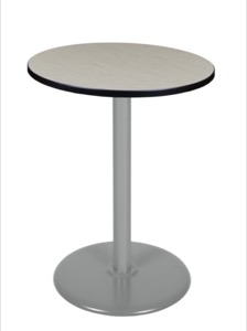 Via Cafe High-Top 30" Round Platter Base Table - Maple/Grey