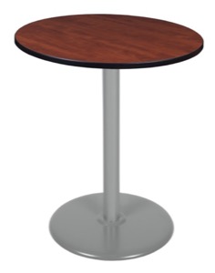 Via Cafe High-Top 36" Round Platter Base Table - Cherry/Grey