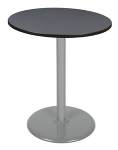 Via Cafe High-Top 36" Round Platter Base Table - Grey/Grey