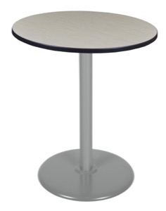Via Cafe High-Top 36" Round Platter Base Table - Maple/Grey